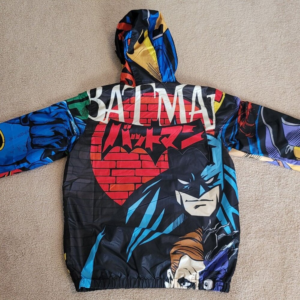 Members Only Batman Men's Windbreaker Sz S Hooded Jacket Graphic Full-Zip NWT - Picture 11 of 16
